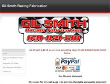 Tablet Screenshot of gilsmithracingfab.com